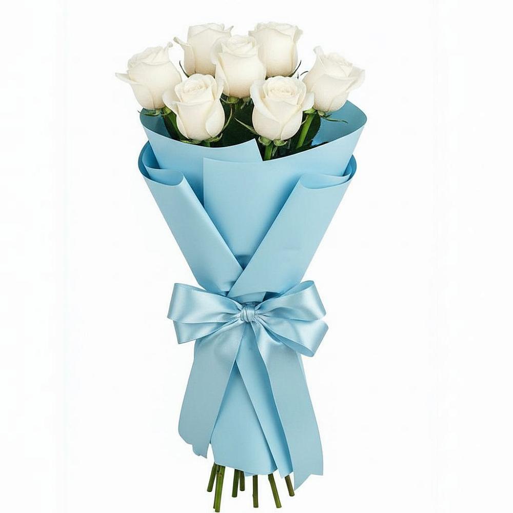 Букет 7 белых роз Проуд в Чите