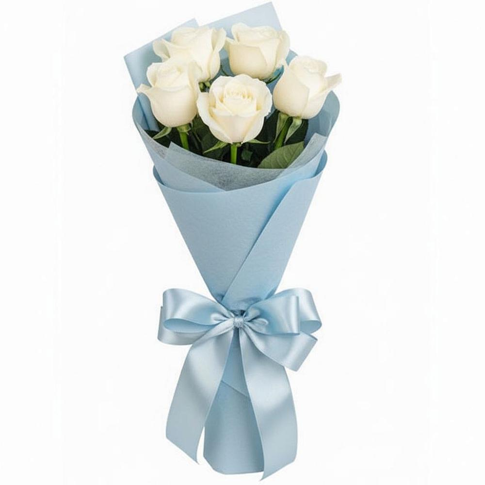 Букет 5 Белых роз Проуд в Чите