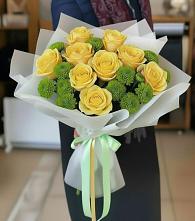 Букет цветов из:  Хризантемы и Розы в Чите